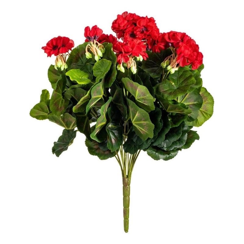 Vickerman Everyday 17.5" Artificial Red Geranium Bush - Premium Faux Floral Decor for Wedding or Everyday Arrangements - Maintenance Free Flowers - Reliable and Durable - Image 4